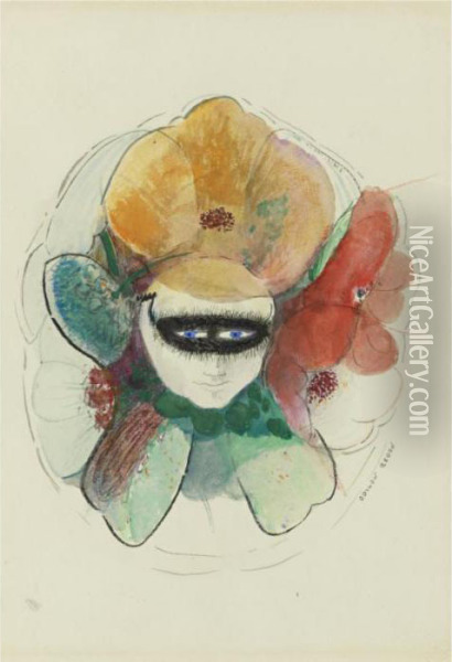 Anemones - Fleurs Humaines Oil Painting - Odilon Redon