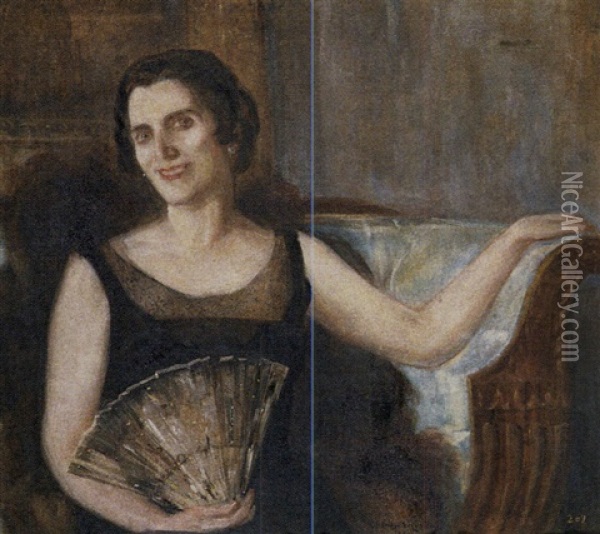 Retrato De Dama Oil Painting - Rafael Hidalgo De Caviedes