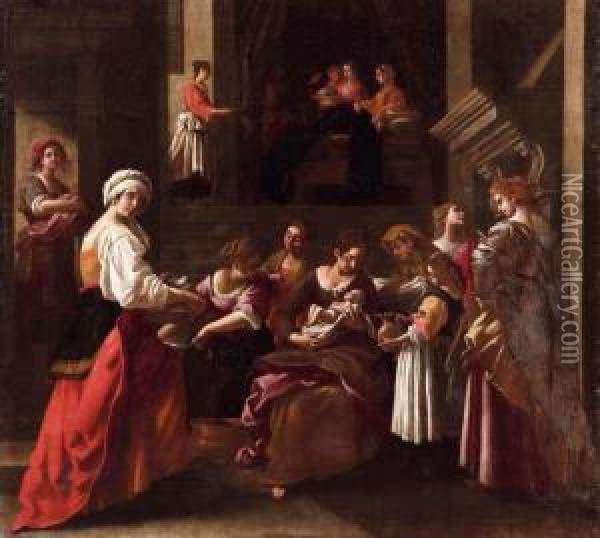 La Nativita Della Vergine Oil Painting - Giovanni Baglione