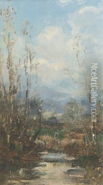 Il Meschio E Monte Cavalle Oil Painting - Vittore Antonio Cargnel