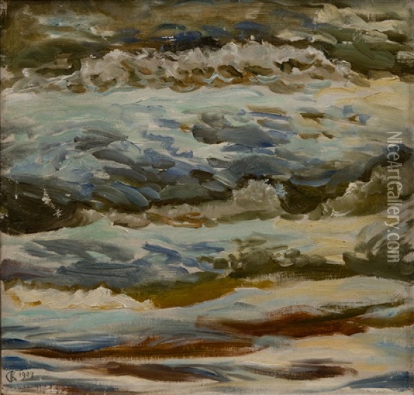 Frothy Waves, (konginkangas, Lintula) Oil Painting - Akseli Valdemar Gallen-Kallela