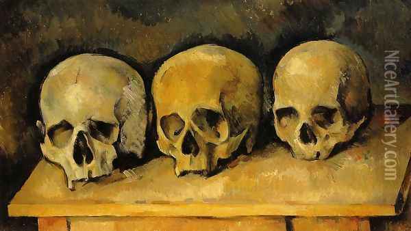 The Three Skulls Oil Painting - Paul Cezanne