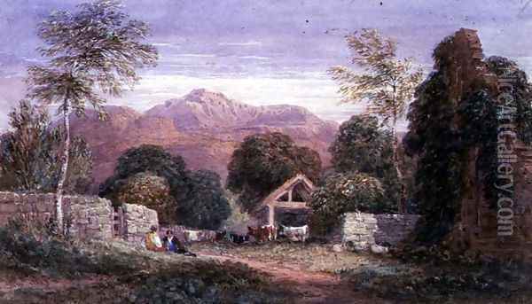View of Cader Idris Oil Painting - David Cox