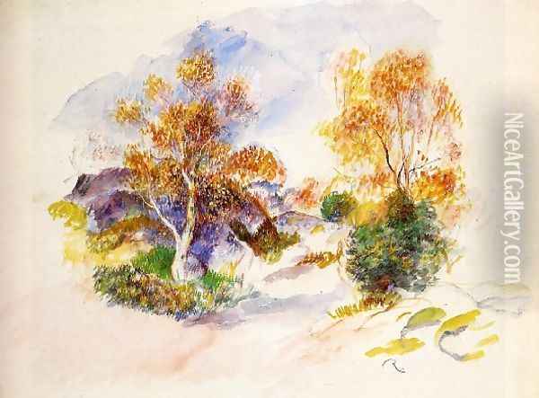 Landascape With Trees Oil Painting - Pierre Auguste Renoir