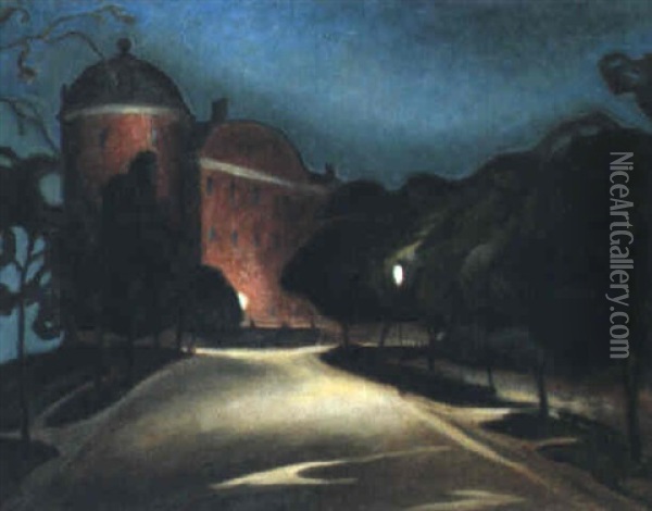 Uppsala Slott I Skymning Oil Painting - Ernst Nilsson