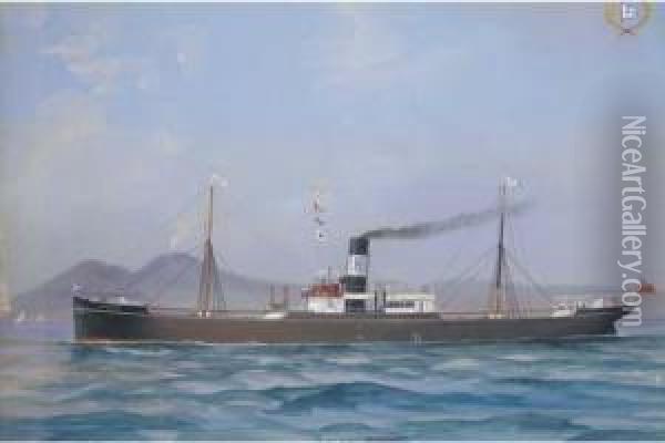 S.s. Nentmoor In Neapolitan Waters Oil Painting - Atributed To A. De Simone