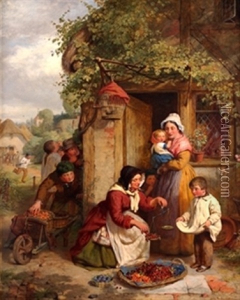 The Cherry Seller Oil Painting - George Smith