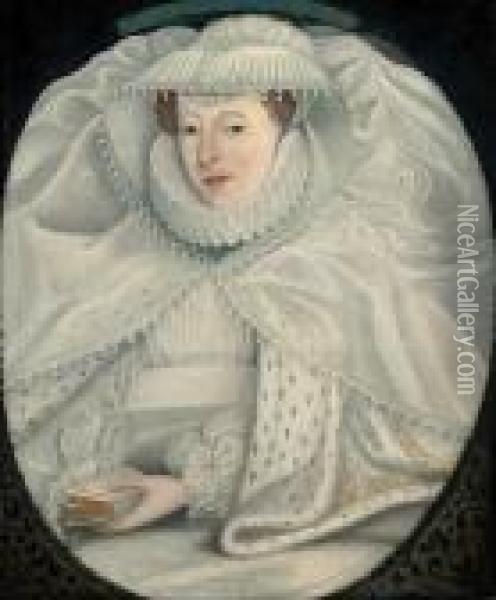 Portrait Of Mary I, Queen Of Scots (1542-1587) Oil Painting - Nicholas Hilliard