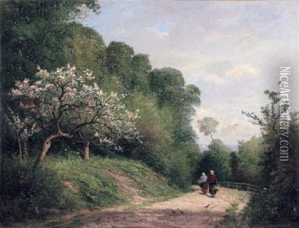 Le Chemin A Honfleur Oil Painting - Alexandre Dubourg