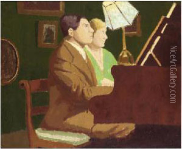 Piano Lesson Oil Painting - Malcolm Drummond