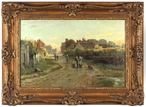 French Village Oil Painting - James George Bingley