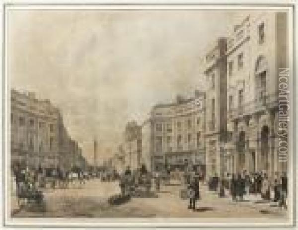 Original Views Of London As It Is Oil Painting - Thomas Shotter Boys