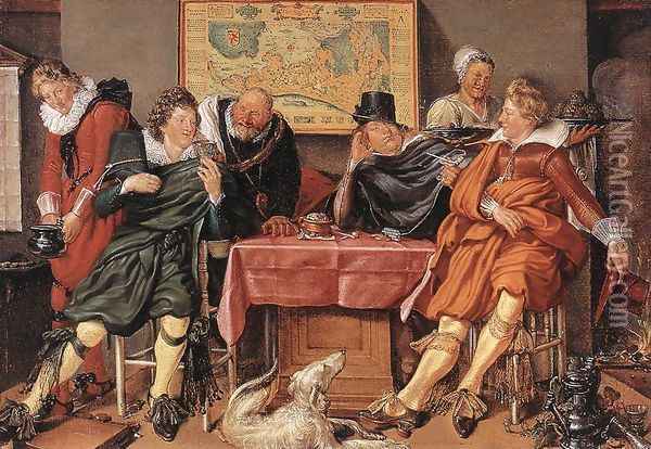 Merry Company 1617-20 Oil Painting - Willem Buytewech