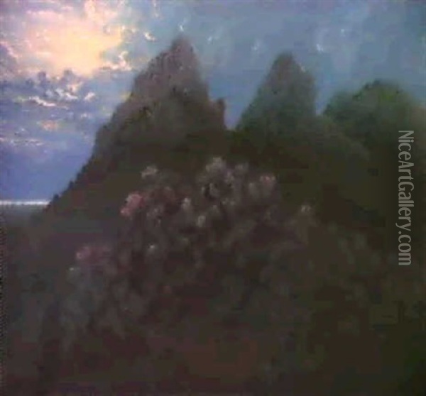 Nuit De Lune A Companano, Baleares Oil Painting - William Degouve de Nuncques