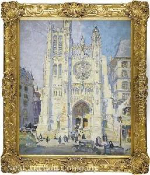 Saint Thomas Church, Fifth Avenue, New York Oil Painting - Colin Campbell Cooper