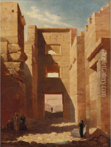Palace Of Ramses The The Third Oil Painting - John Dibblee Crace