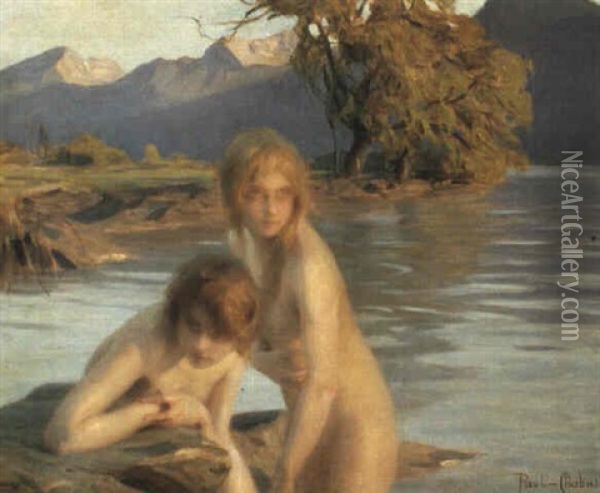 Zwei Madchen Beim Bade Oil Painting - Paul Emile Chabas
