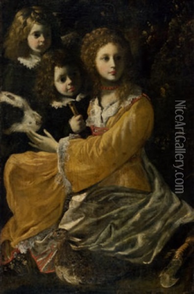 Mutter Mit Ihren Kindern Oil Painting - Pietro Martire Neri