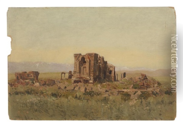 Temple Ruins, India Oil Painting - Lockwood de Forest