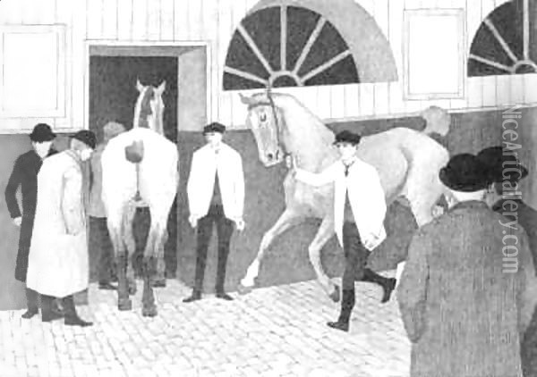 The Horse Mart 3 Oil Painting - Robert Polhill Bevan