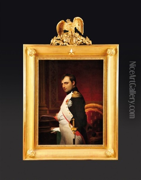 L'empereur Napoleon Ier Dans Son Cabinet De Travail En 1807 Oil Painting - Paul Delaroche