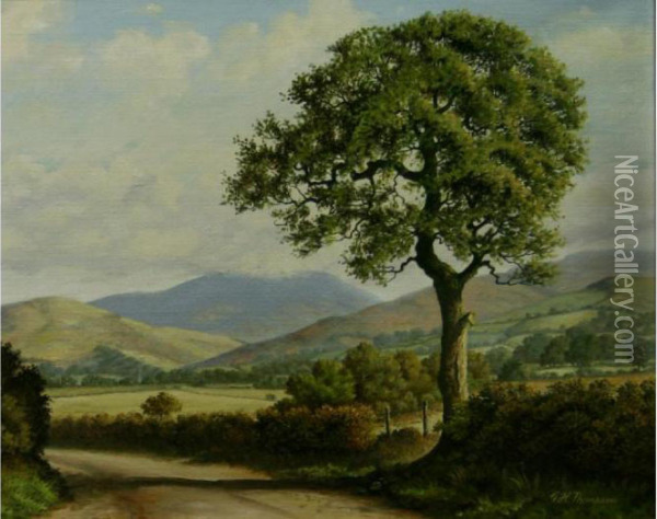 Skiddaw From Strawberry How Oil Painting - G.H. Thompson