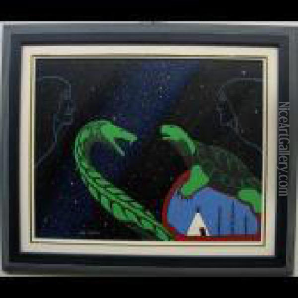 The Legend Of The Northern Lights Oil Painting - David Johnson