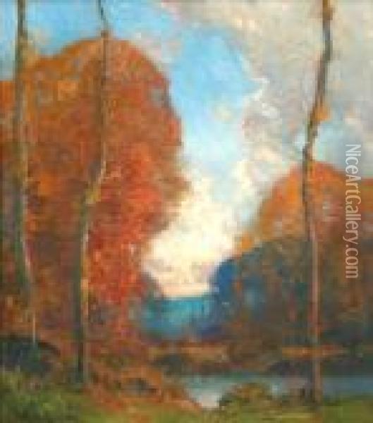 Autumn Landscape Oil Painting - George Ames Aldrich