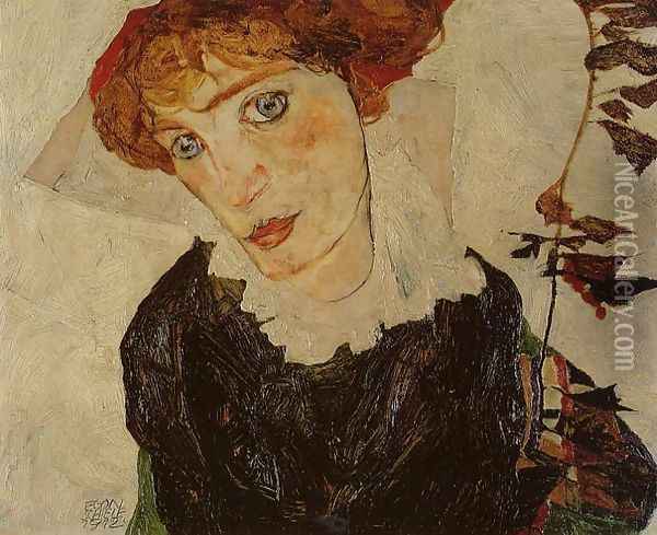 Portrait Of Valerie Neuzil Oil Painting - Egon Schiele