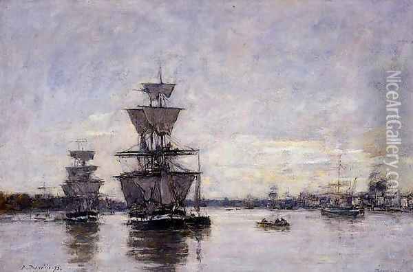 The Port Deauville 1887 Oil Painting - Eugene Boudin