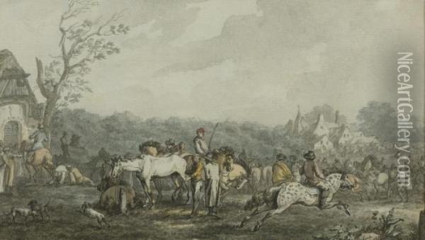The Horse Fair Oil Painting - Joseph Swebach-Desfontaines