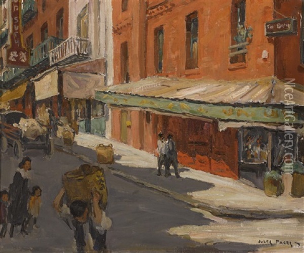 Chinatown, San Francisco Oil Painting - Jules Eugene Pages