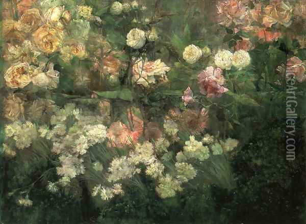 Garden in May Oil Painting - Maria Oakey Dewing