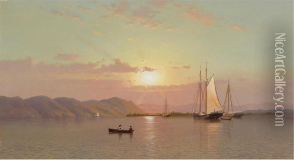 Sunrise At Tappan Zee Oil Painting - Francis Abel William Armstrong