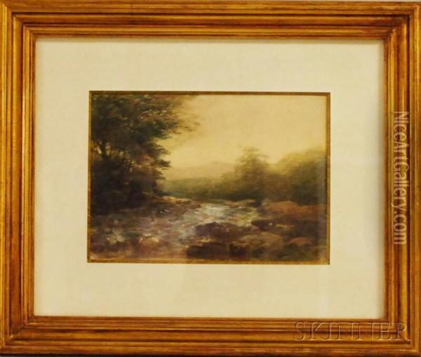 Rocky Brook Oil Painting - Anna S. Fisher