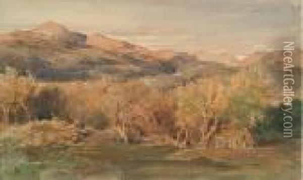 Le Monte Calvo Dominant Nice Oil Painting - Paul Huet