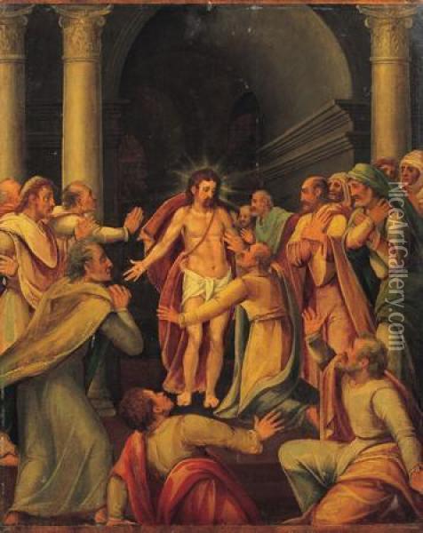 Cristo Risorto Appare Agli Apostoli Oil Painting - Frans I Francken