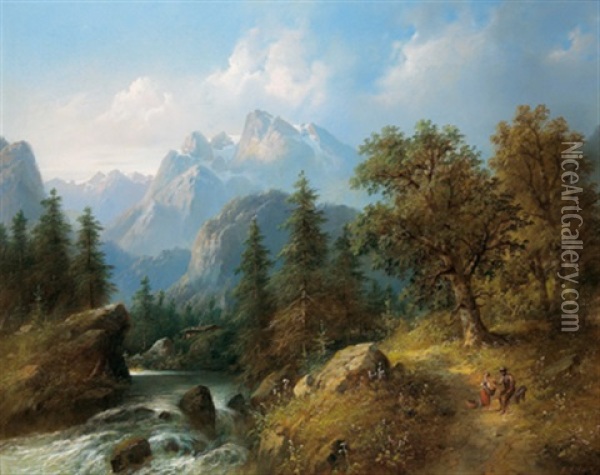 Partie Im Salzkammergut Oil Painting - Eduard Boehm