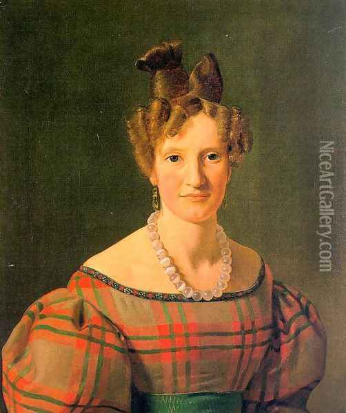 Portrait of Caroline Sophie Moller 1830 Oil Painting - Constantin Hansen