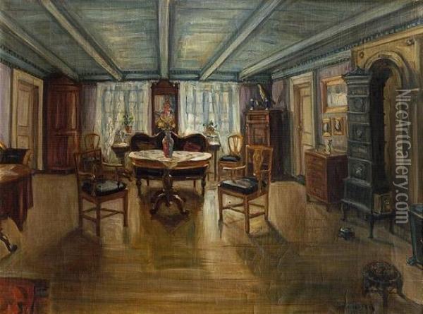 Fra Salen Munkegaten 24 Trondhjem 1919 1919 Oil Painting - Astri Aasen