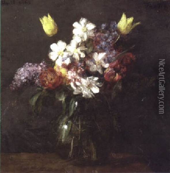 Fleurs Oil Painting - Henri Fantin-Latour