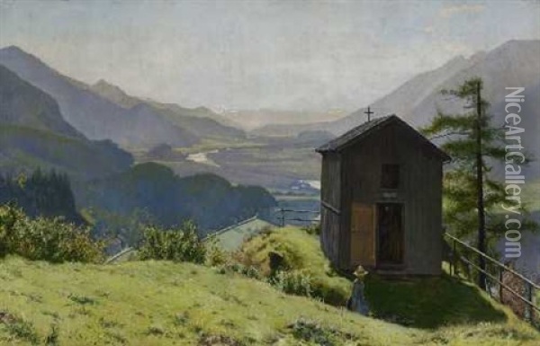 Blick Auf Das Inntal Oil Painting - Adolf Schlabitz