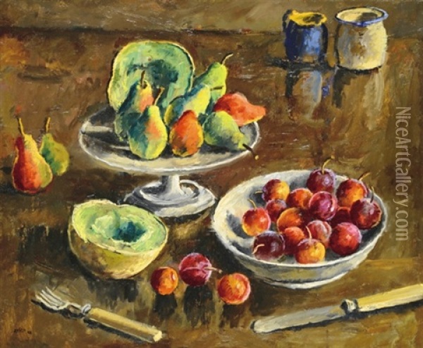 Fruits Oil Painting - Andor Basch