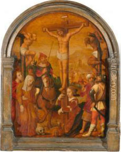 Crucifixion Scene Oil Painting - Marcellus Coffermans