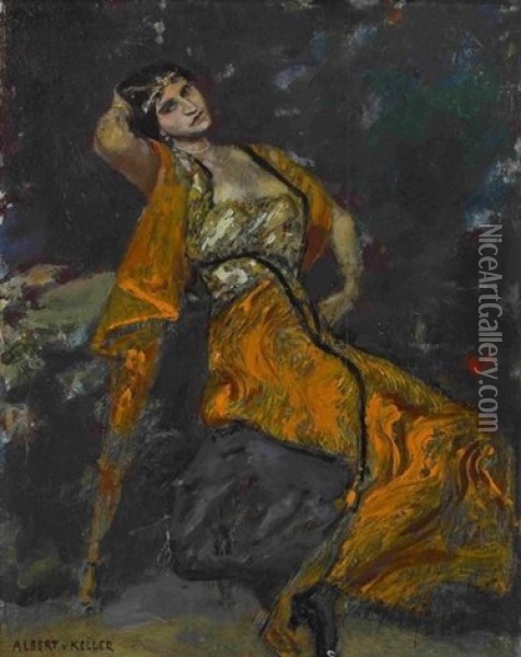 Sitzende Schonheit Oil Painting - Albert von Keller