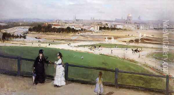 View of Paris from the Trocadero 1872 Oil Painting - Berthe Morisot