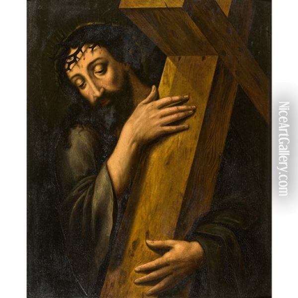Le Christ Portant Sa Croix Oil Painting - Michiel Coxie the Elder