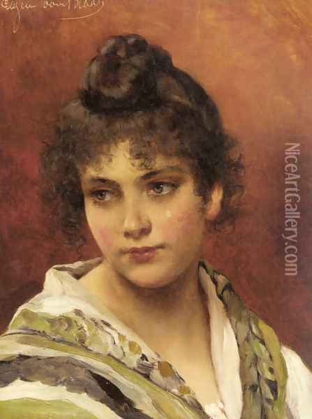 A Young Beauty I Oil Painting - Eugene de Blaas