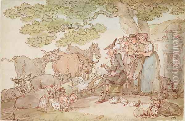 Dr. Syntax sketching after nature Oil Painting - Thomas Rowlandson