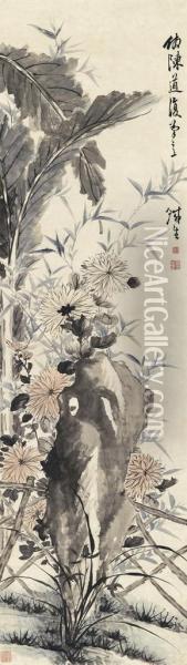 Autumn Chrysanthemums Oil Painting - Xi Gang